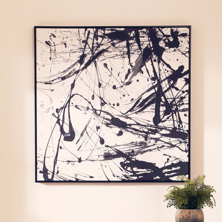 Black and White Abstract Wall Art Handmade