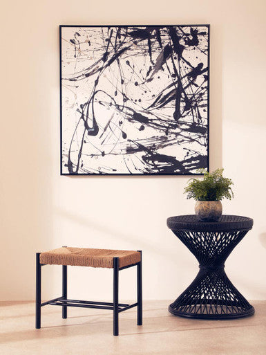 Black and White Abstract Wall Art Handmade