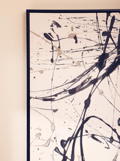 Black and White Abstract Wall Art Handmade