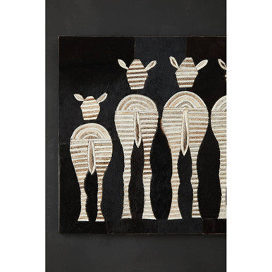 Leather Patchwork Zebra Wall Art