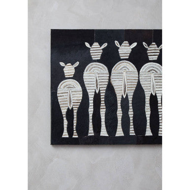 Leather Patchwork Zebra Wall Art