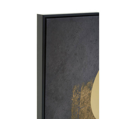 Gold Foil Canvas Wall Art with Celestial Abstract Design