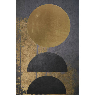 Gold Foil Canvas Wall Art with Celestial Abstract Design