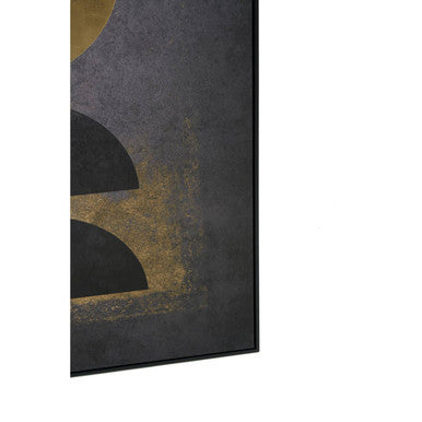 Gold Foil Canvas Wall Art with Celestial Abstract Design