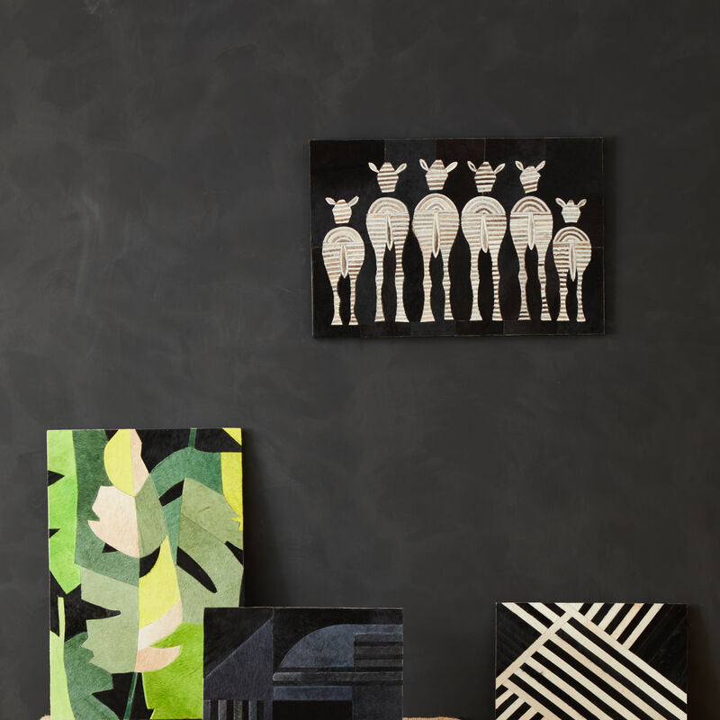 Leather Patchwork Zebra Wall Art