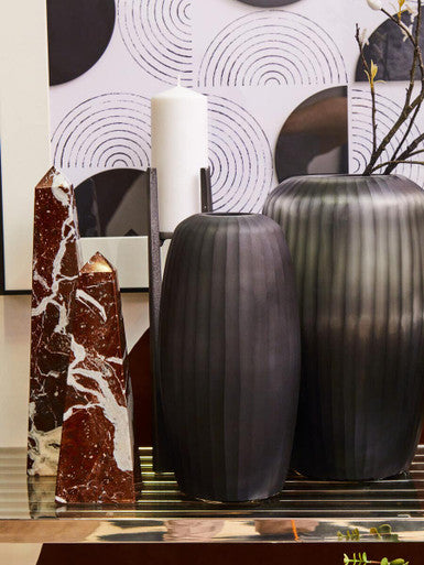 Black and White Wall Art with Carved Relief Pattern