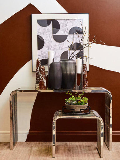 Black and White Wall Art with Carved Relief Pattern