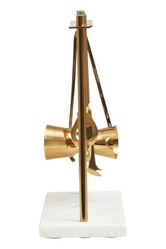 Marble and Gold Finish Bar Tool Stand