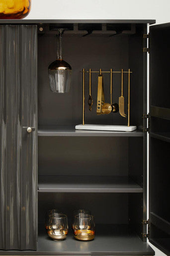Marble and Gold Finish Bar Tool Stand