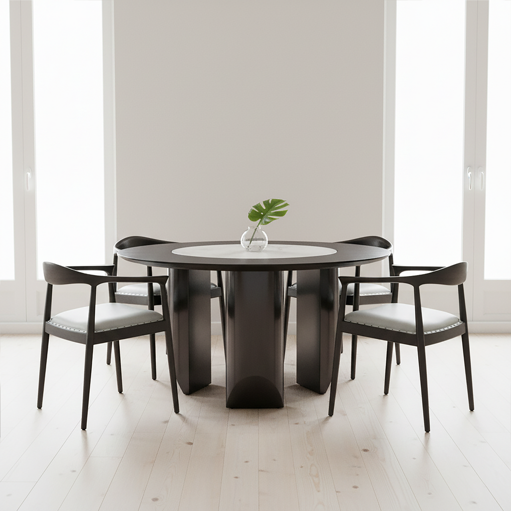 Kendari Open Back Grey Leather Chair