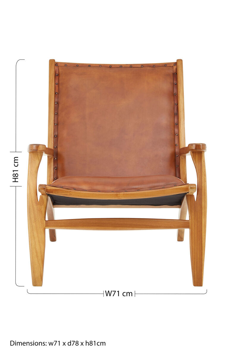 Kendari Brown Leather Chair