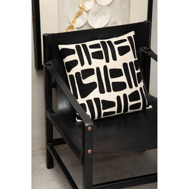 Black Teak Wood Frame Armchair