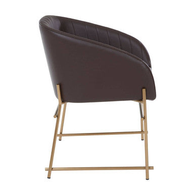 Brown Faux Leather Dining Chair