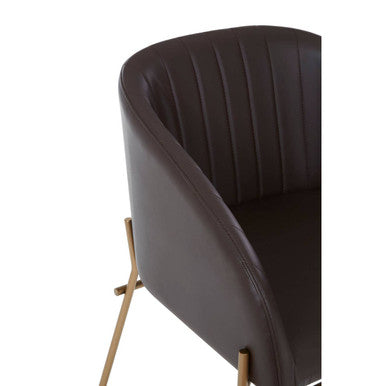 Brown Faux Leather Dining Chair
