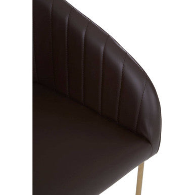 Brown Faux Leather Dining Chair