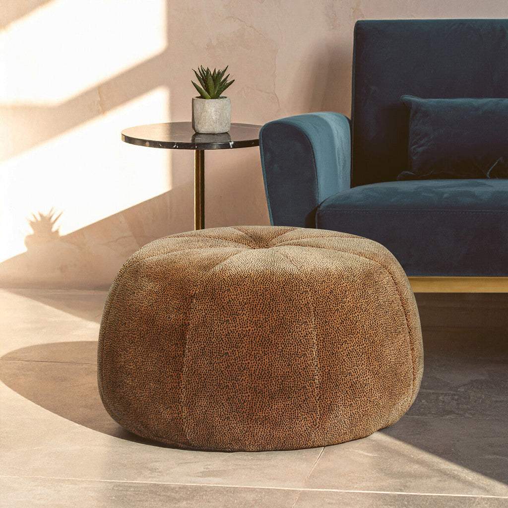 Manhattan Leopard Print Pouffe