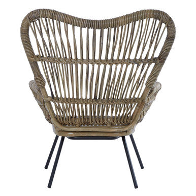 Natural Rattan Chair with Iron Base