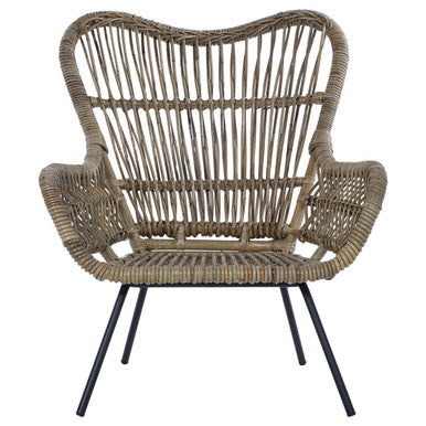 Natural Rattan Chair with Iron Base