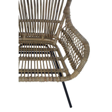 Natural Rattan Chair with Iron Base