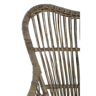 Natural Rattan Chair with Iron Base