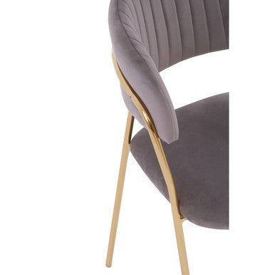 Mink Channel Gold Finish Dining Chair