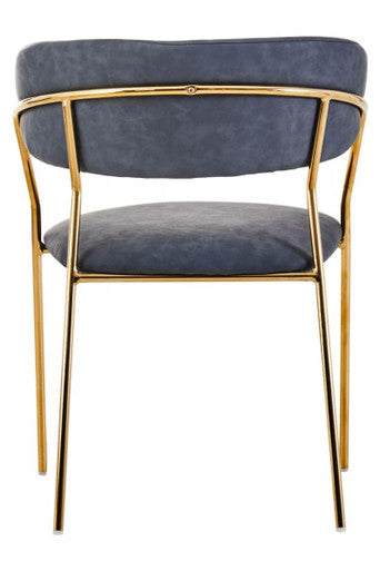 Dark Grey Faux Leather Dining Chair