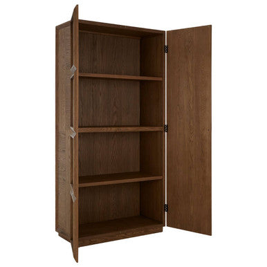 Natural Oak Wood Tall Cabinet