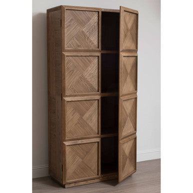 Natural Oak Wood Tall Cabinet