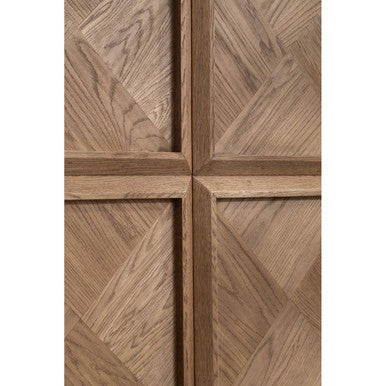 Natural Oak Wood Tall Cabinet