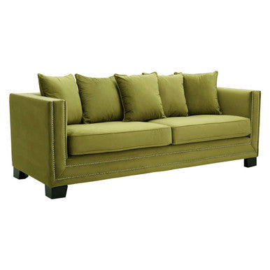 3 Seater Moss Velvet Sofa Sofia