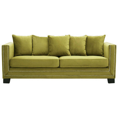 3 Seater Moss Velvet Sofa Sofia