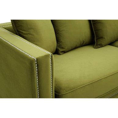 3 Seater Moss Velvet Sofa Sofia