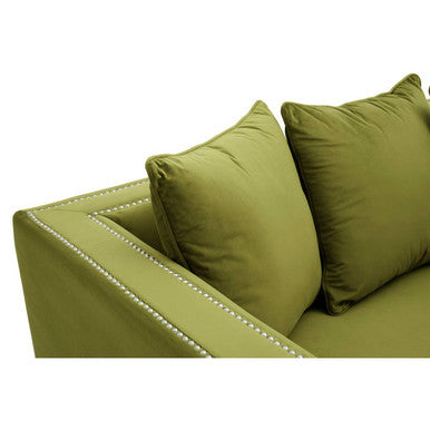 3 Seater Moss Velvet Sofa Sofia