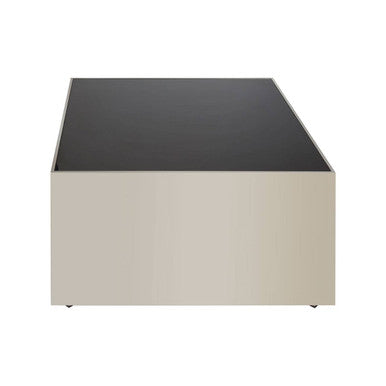 Black Tempered Glass Square Coffee Table with Chrome Frame