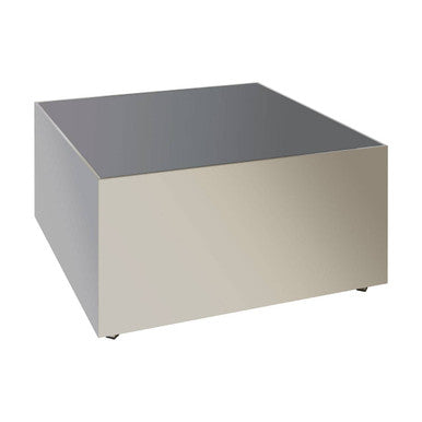 Black Tempered Glass Square Coffee Table with Chrome Frame