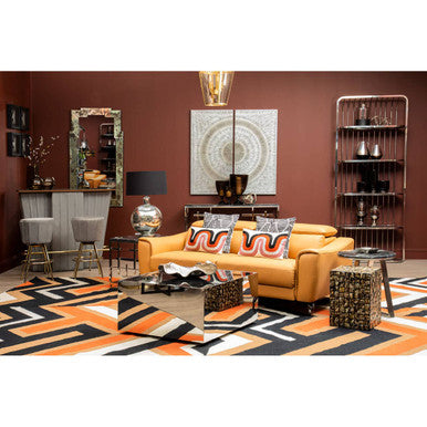 Black Tempered Glass Square Coffee Table with Chrome Frame