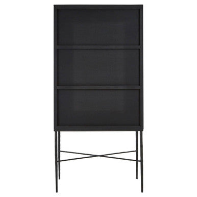 Two Door Elm Wood Wine Cabinet in Cool Grey