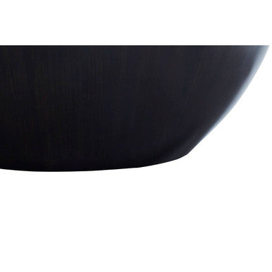 Round Console Table with Starburst Wood Top and Grey Bamboo Base