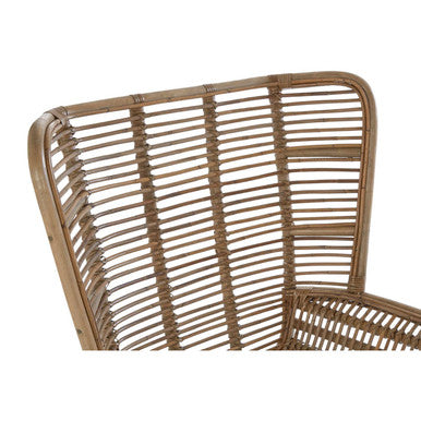 Natural Rattan Lounge Chair and Footstool