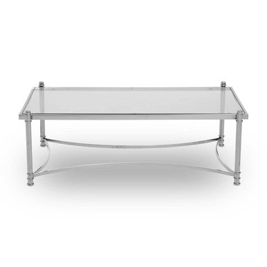 Silver Glass Coffee Table with Clear Top