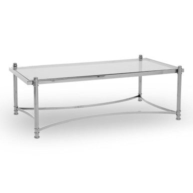 Silver Glass Coffee Table with Clear Top