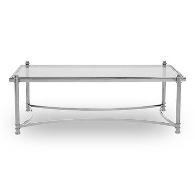 Silver Glass Coffee Table with Clear Top