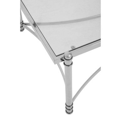 Silver Glass Coffee Table with Clear Top