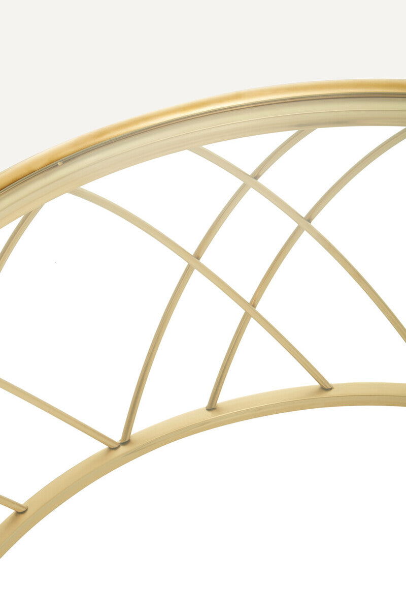 Gold Round Coffee Table with Clear Glass Top