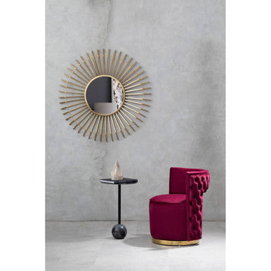 Red Wine Velvet Swivel Chair