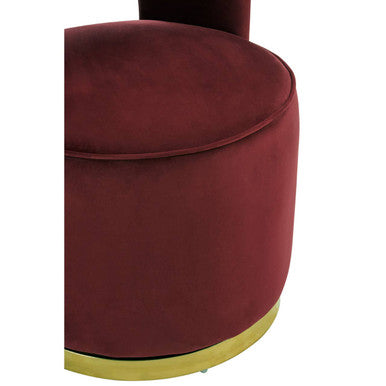Red Wine Velvet Swivel Chair