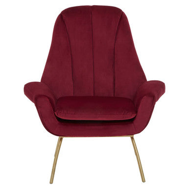 Wine Velvet Lounge Chair