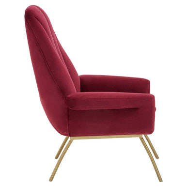 Wine Velvet Lounge Chair
