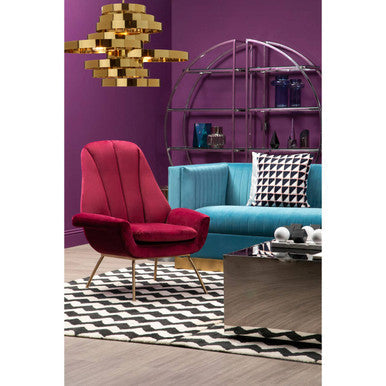 Wine Velvet Lounge Chair