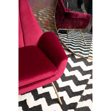 Wine Velvet Lounge Chair